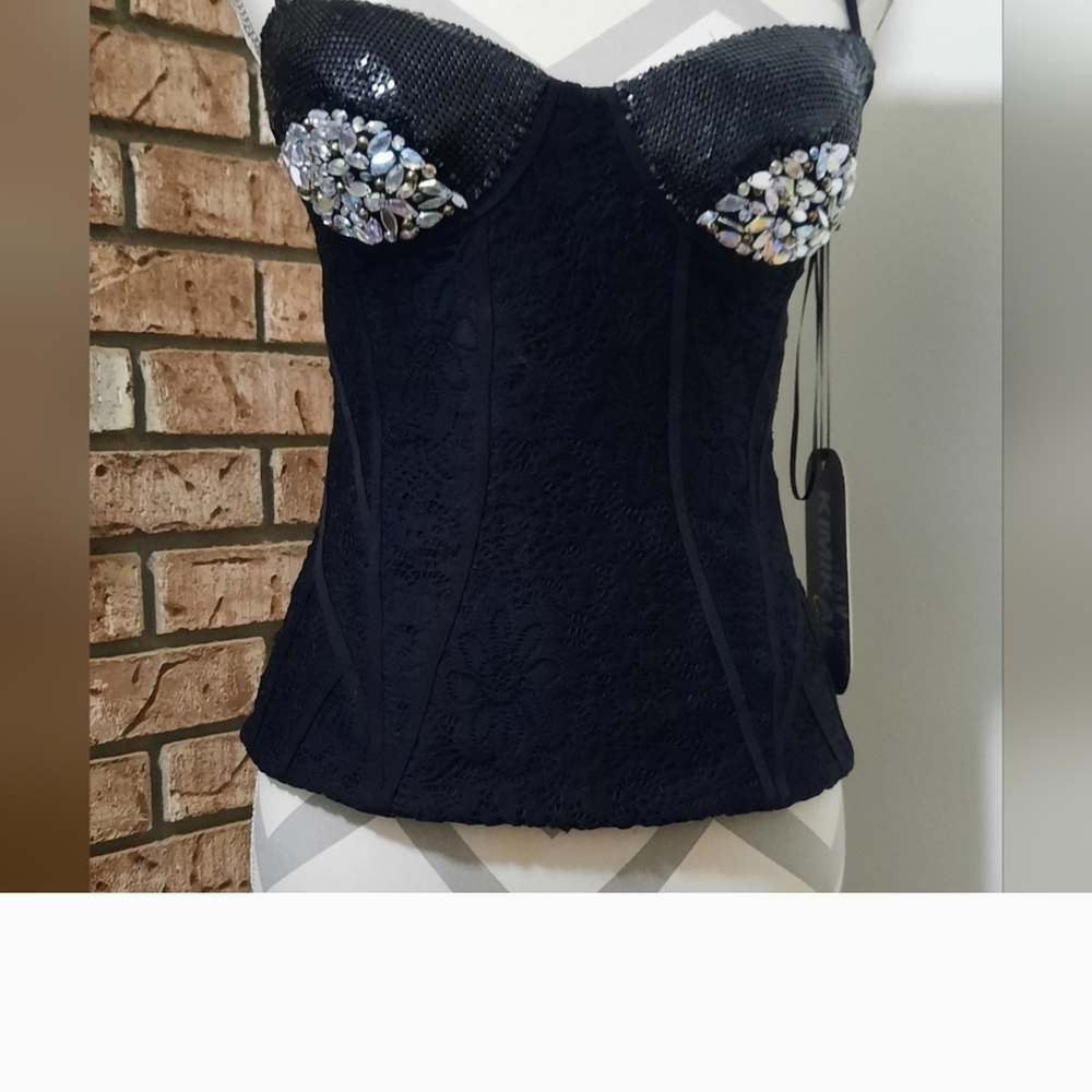 Kimikal NWT Corset With Crstal Stones. M